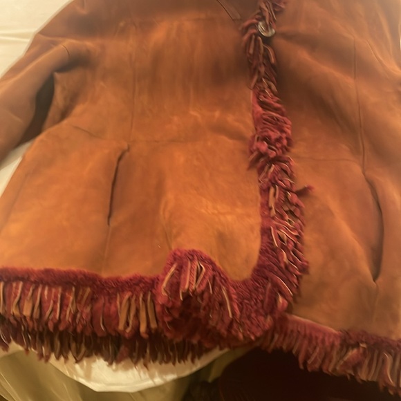 Vintage cognac Shearling jacket jacket Christia - Picture 4 of 7